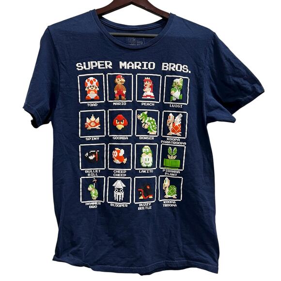SUPER MARIO BROS. Blue graphic youth tee sz M - Picture 1 of 4